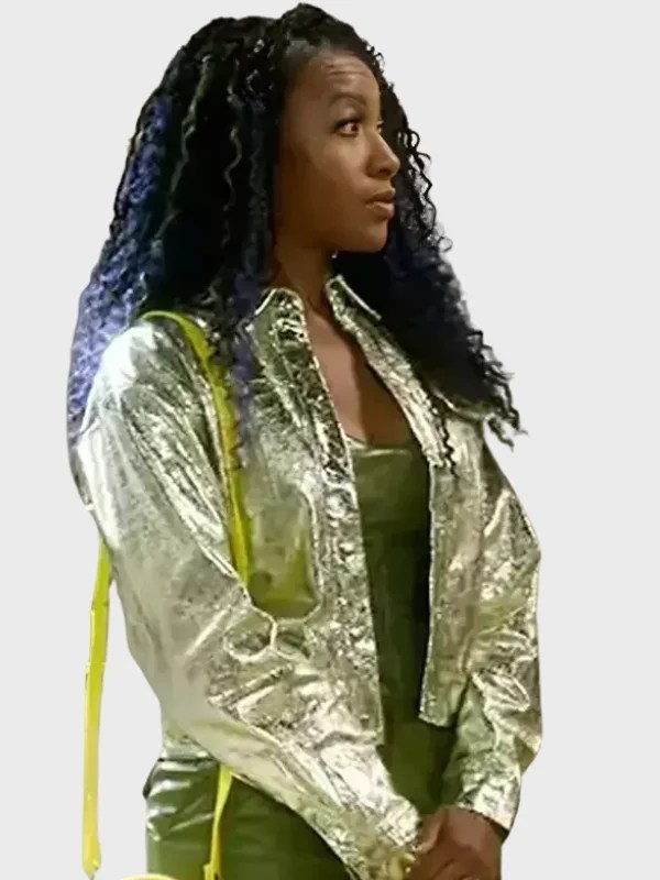 The Upshaws Tasha Metallic Leather Jacket