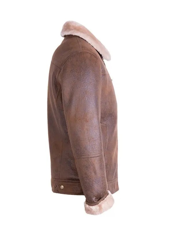 Men Brown Traditional Shearling Jacket