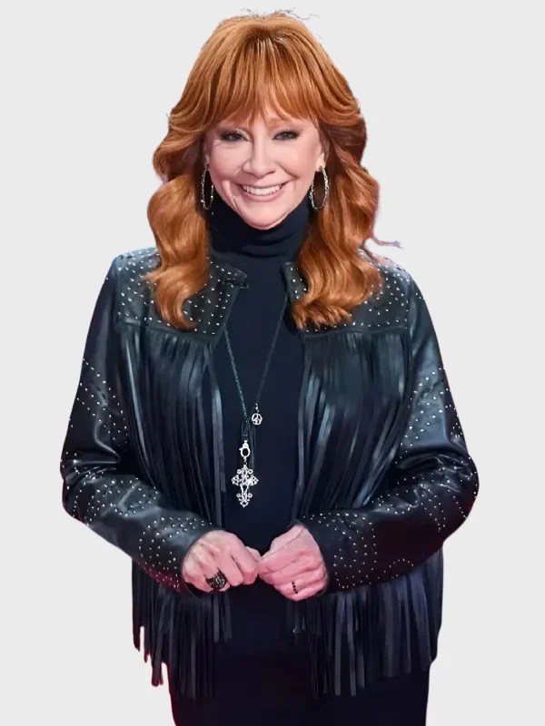 The Voice S28 Reba McEntire Fringed Leather Jacket