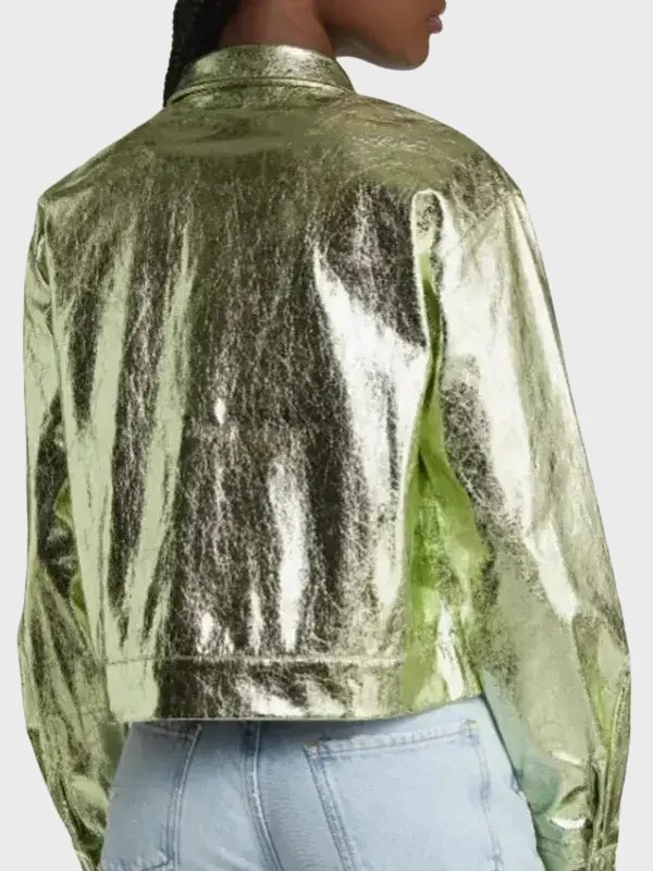 The Upshaws Tasha Metallic Leather Jacket