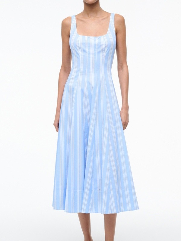 NYC 2026 Taylor Swift Pinstripe Midi Dress