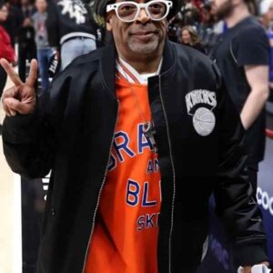 Hawks vs Knicks Gameday Spike Lee NY Knicks Black Jacket