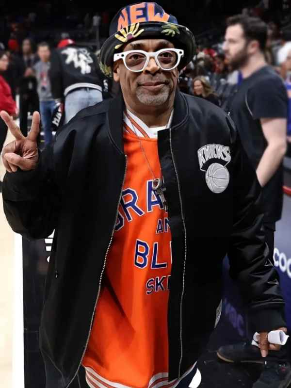 Hawks vs Knicks Gameday Spike Lee NY Knicks Black Jacket