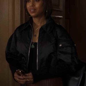 Imperfect Women 2026 Kerry Washington Satin Bomber Jacket