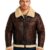 Mens Shearling Brown Bomber Leather Jacket