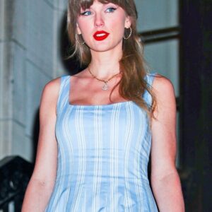 NYC 2026 Taylor Swift Pinstripe Midi Dress