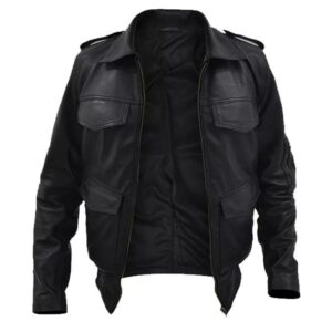 German Military Surplus Police Leather Jacket