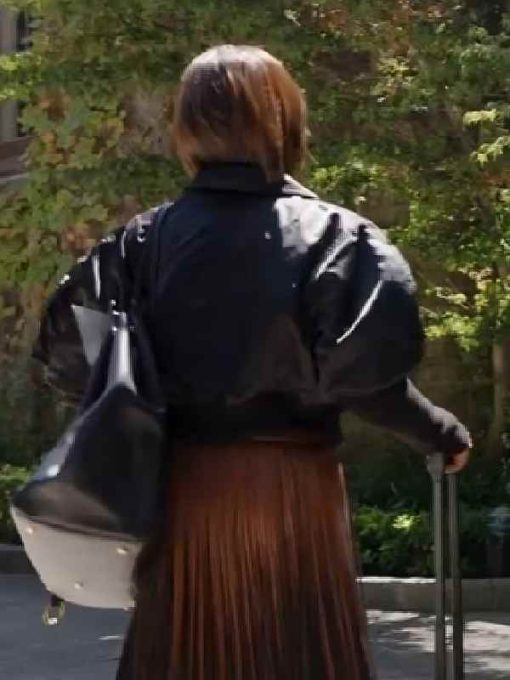 Imperfect Women 2026 Kerry Washington Satin Bomber Jacket