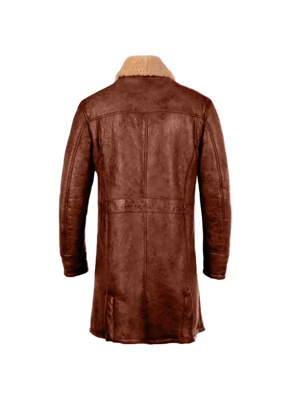 Tan Bane Shearling Leather Trench Coat