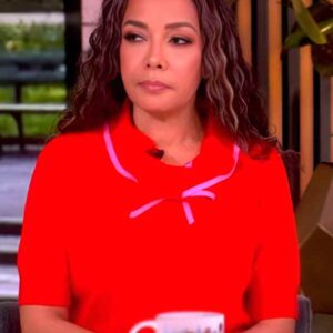 The View 2026 Sunny Hostin Red Tie Neck Collared Polo