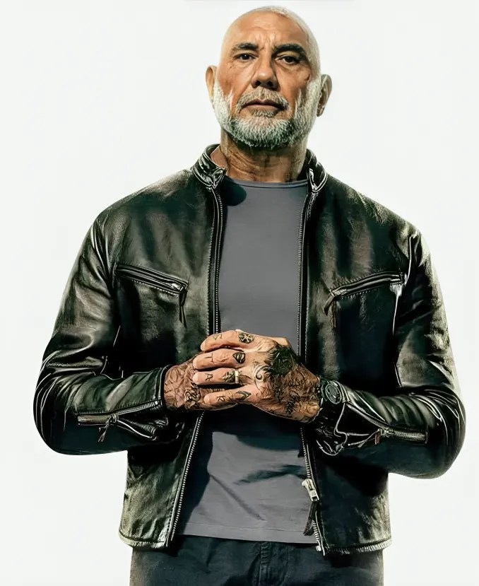 The Wrecking Crew 2026 Dave Bautista Leather Jacket