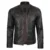 Dodge Men’s Rub Off Dark Brown Leather Jacket | Biker Style