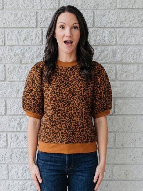 Are You a Charlotte? Podcast Kristin Davis Leopard Short Sleeve Top