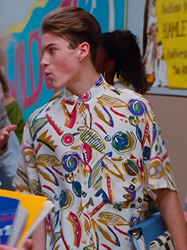 Beverly Hills 90210 S1 Brian Austin Abstract Print Shirt