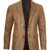 Men’s Camel Brown Two Button Real Leather Blazer