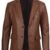 Men’s Cognac Brown Real Leather Blazer