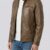 Dodge Men’s Camel Brown Leather Cafe Racer Style Jacket