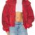Off Campus 2026 Ella Bright Red Bomber Jacket