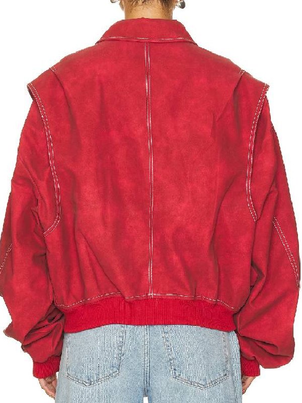 Off Campus 2026 Ella Bright Red Bomber Jacket