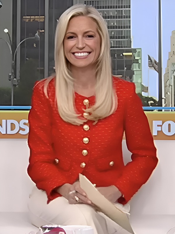 Fox And Friends Ainsley Earhardt Red Tweed Jacket