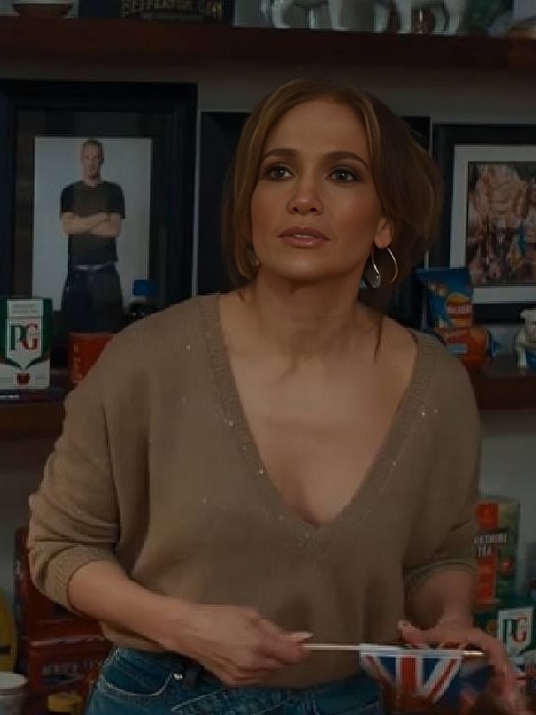 Office Romance 2026 Jennifer Lopez V-Neck Sweater