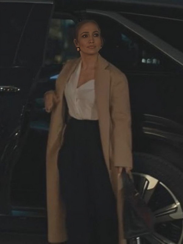 Office Romance 2026 Jennifer Lopez Camel Wool Coat