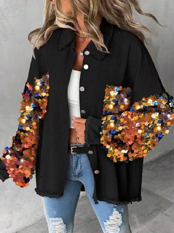 Jersey Shore Family Vacation S9 Deena Cortese Sequin Patchwork Jacket