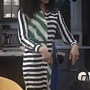 Beyond the Gates 2026 Karla Mosley Striped Shirtdress