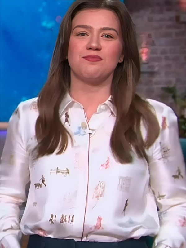 Kelly Clarkson Silk Button Blouse