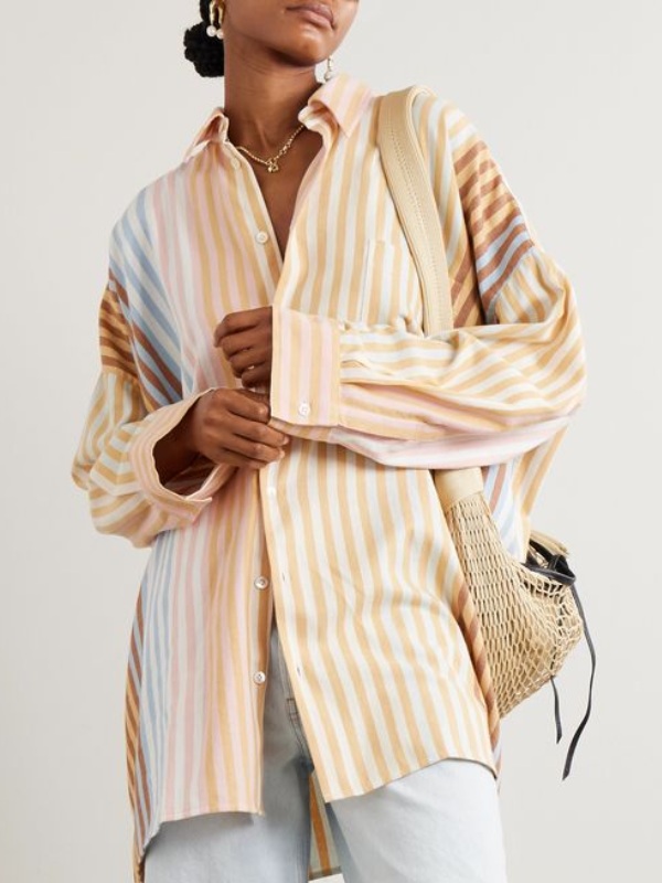 The Four Seasons S2 Kerri Kenney Striped Shirt Dress