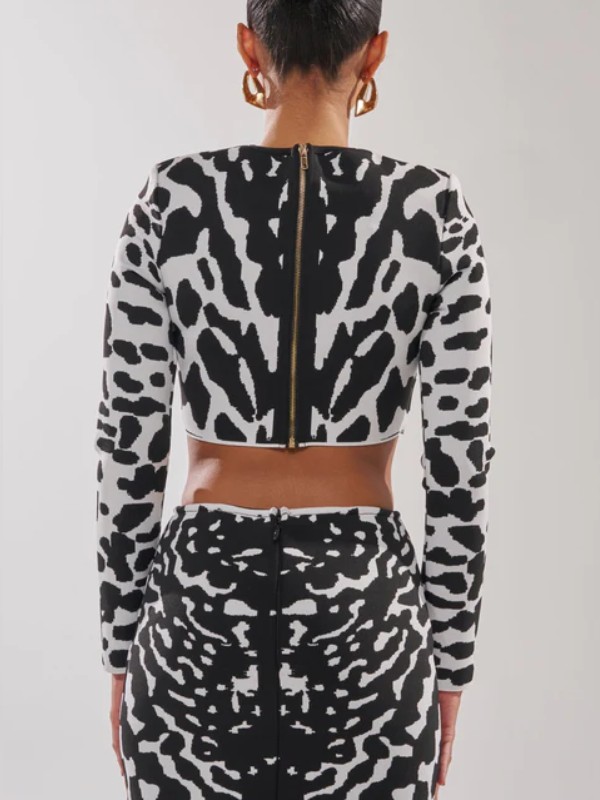 Beyond the Gates Marquita Goings Zebra Print Cropped Cardigan