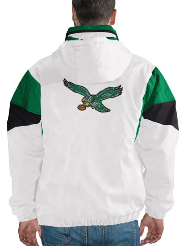 Mens Philadelphia Eagles White Pullover Jacket