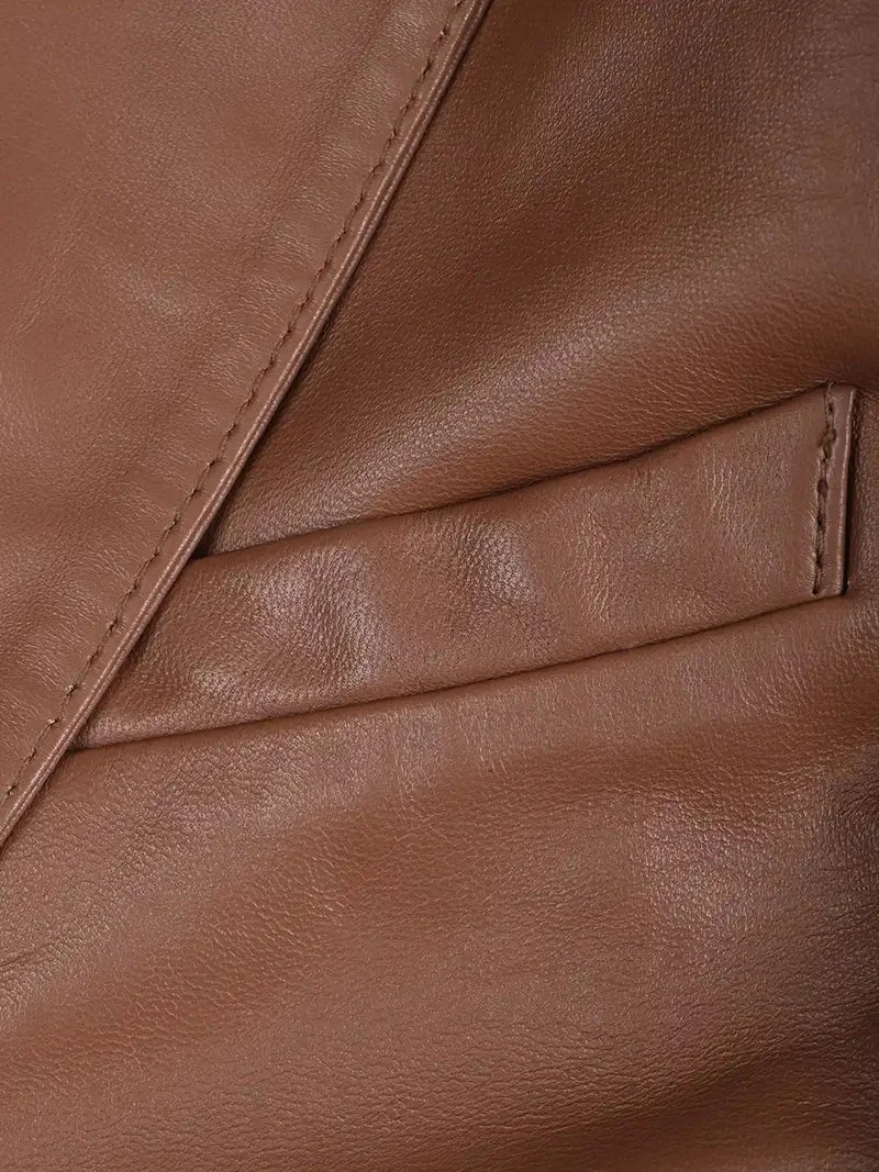 Men’s Cognac Brown Real Leather Blazer