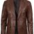 Men’s Two Button Cognac Wax Real Leather Blazer