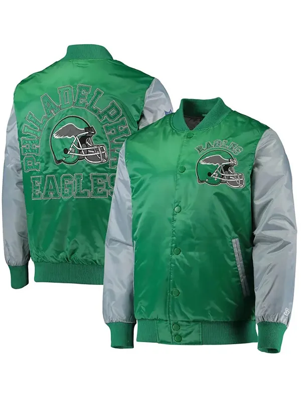 Philadelphia Eagles Locker Room Throwback Bomber Jacket
