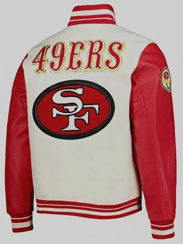 San Francisco 49ers White Varsity Jacket