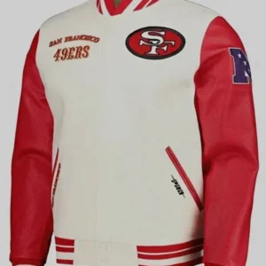 San Francisco 49ers White Varsity Jacket
