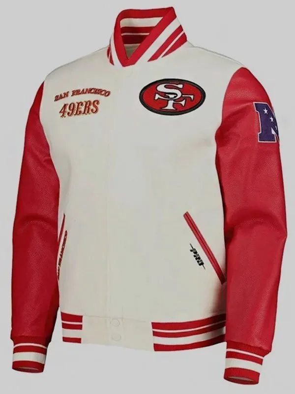 San Francisco 49ers White Varsity Jacket
