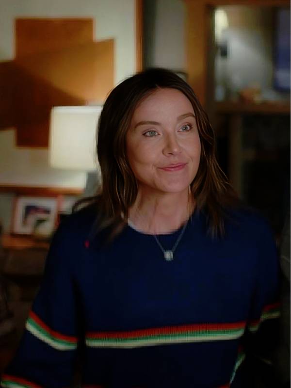 Shrinking S3 Christa Miller Multi Stripe Blue Sweater
