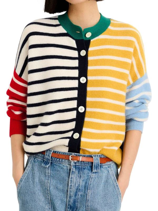 In the City 2026 Danielle Olivera Striped Colorblock Cardigan