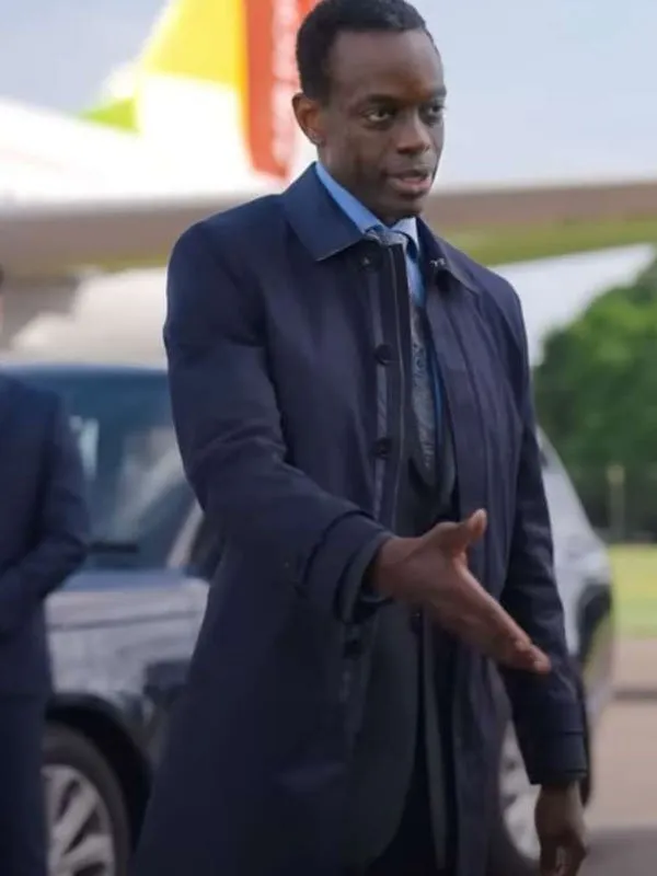 David Gyasi The Diplomat Cotton Trench Coat