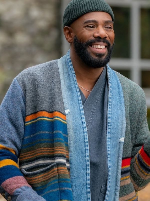 The Four Seasons S2 Colman Domingo Multi-Stripe Kimono Jacket