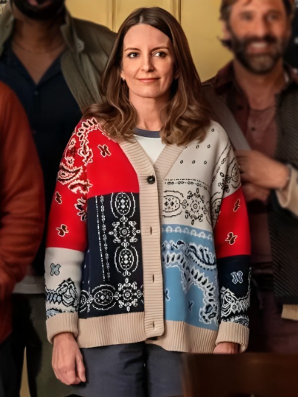 The Four Seasons S2 Tina Fey Bandana Patchwork Cardigan