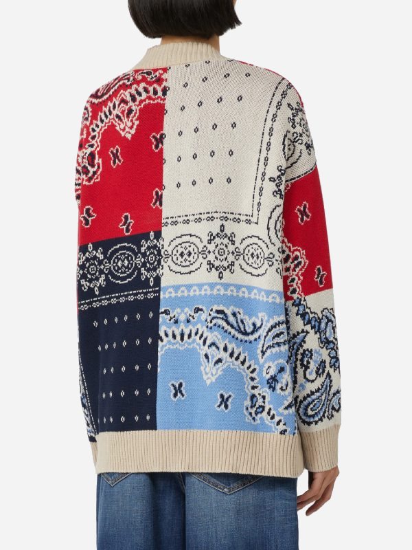The Four Seasons S2 Tina Fey Bandana Patchwork Cardigan