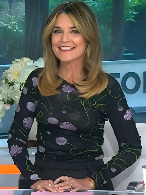 Today Savannah Guthrie Black Floral Top