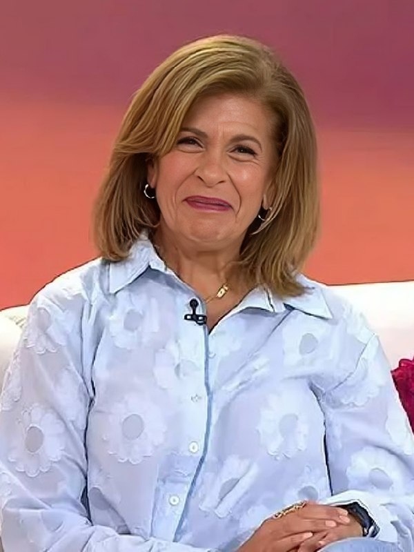 Today Show Hoda Kotb Floral Light Blue Shirt
