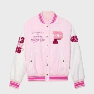 LoveShackFancy Pink Varsity Jacket