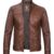 Real Leather Men’s Cognac Cafe Racer Jacket
