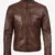 Bickford Men’s Cognac Brown Real Leather Biker Jacket