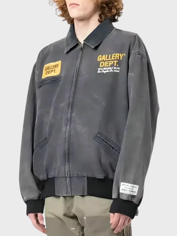 Recreation Gallery Dept Mechanic Navy Blue Bomber Jacket - Image 3